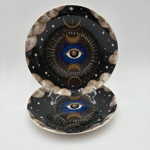 222 Fifth Evil Eye Porcelain Fine China Decorative Plates Set of 2